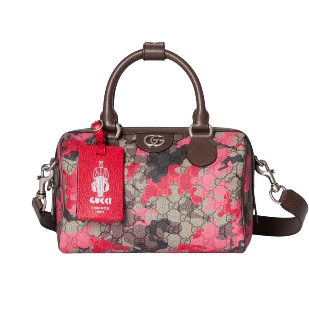 Gucci GG Small Boston Pink Camouflage NWT